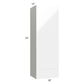 RTA Milan White Gloss 18" x 54" x 15" Wall Cabinet with Drawers-Right Hinged