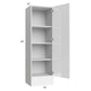 RTA Milan White Gloss 18" x 60" x 15" Wall Cabinet with Drawers-Left Hinged with 2 Finished Sides