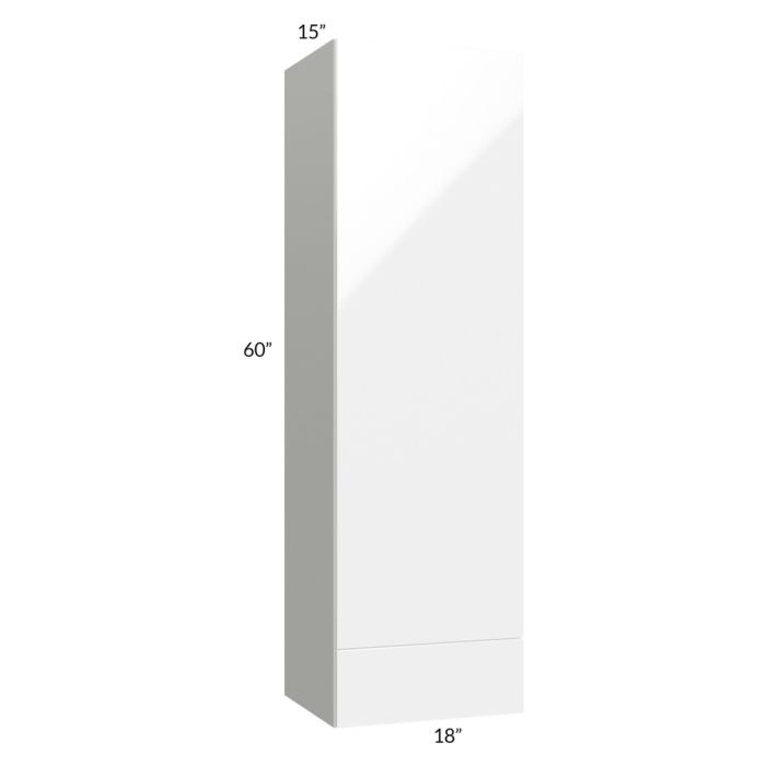 RTA Milan White Gloss 18" x 60" x 15" Wall Cabinet with Drawers-Right Hinged
