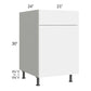 RTA Milan White Gloss 21" Base Cabinet-Right Hinged with 1 Roll Out Tray