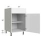RTA Milan White Gloss 21" Base Cabinet-Right Hinged with 2 Roll Out Trays