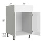 RTA Milan White Gloss 21" Sink Base Cabinet-Left Hinged