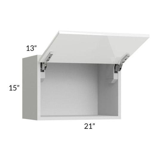 RTA Milan White Gloss 21" x 15" Lift-Up Door Wall Cabinet