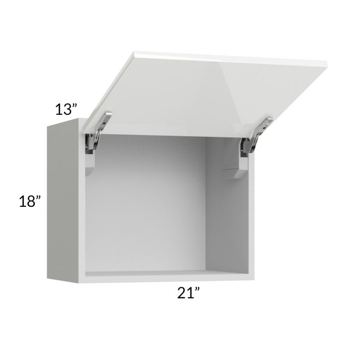 RTA Milan White Gloss 21" x 18" Lift-Up Door Wall Cabinet