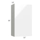 RTA Milan White Gloss 21" x 36" Wall Cabinet-Right Hinged with 1 Finished Side