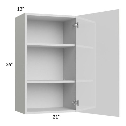 RTA Milan White Gloss 21" x 36" Wall Cabinet-Right Hinged