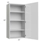 RTA Milan White Gloss 21" x 42" Wall Cabinet-Left Hinged with 2 Finished Sides