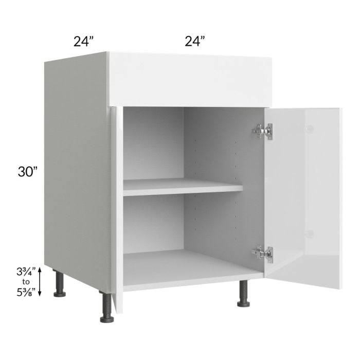 RTA Milan White Gloss 24" Base Cabinet