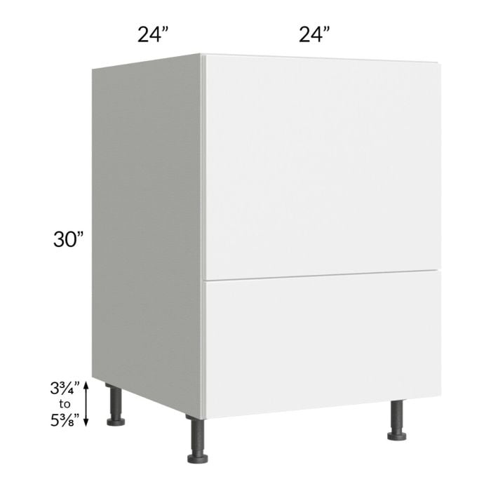 RTA Milan White Gloss 24" Base Microwave Cabinet with 1 Finished Side