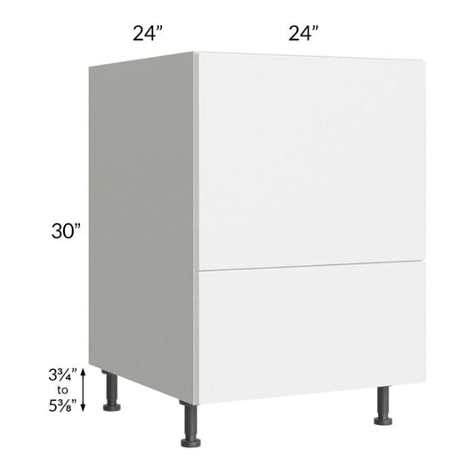 RTA Milan White Gloss 24" Base Microwave Cabinet with 2 Finished Sides