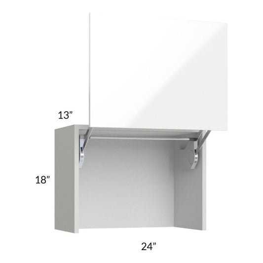 RTA Milan White Gloss 24" Countertop Wall Appliance Cabinet