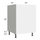 RTA Milan White Gloss 24" Full Height Door Base Cabinet (1 door)-Left Hinged