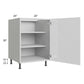 RTA Milan White Gloss 24" Full Height Door Base Cabinet (1 door)-Left Hinged with 2 Finished Sides