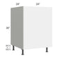 RTA Milan White Gloss 24" Full Height Door Base Cabinet (1 door)-Right Hinged