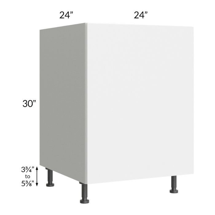 RTA Milan White Gloss 24" Full Height Door Base Cabinet (1 door)-Right Hinged