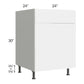 RTA Milan White Gloss 24" Sink Base Cabinet (1 door)-Right Hinged with 1 Finished Side