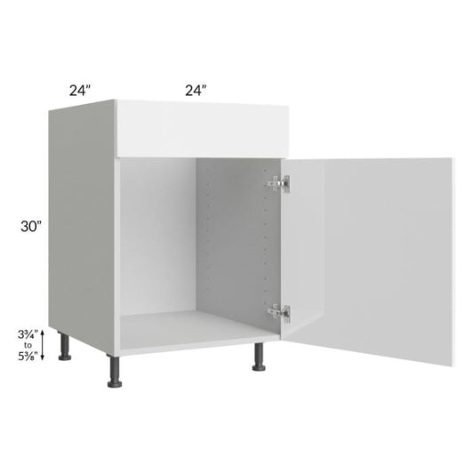 RTA Milan White Gloss 24" Sink Base Cabinet (1 door)-Right Hinged
