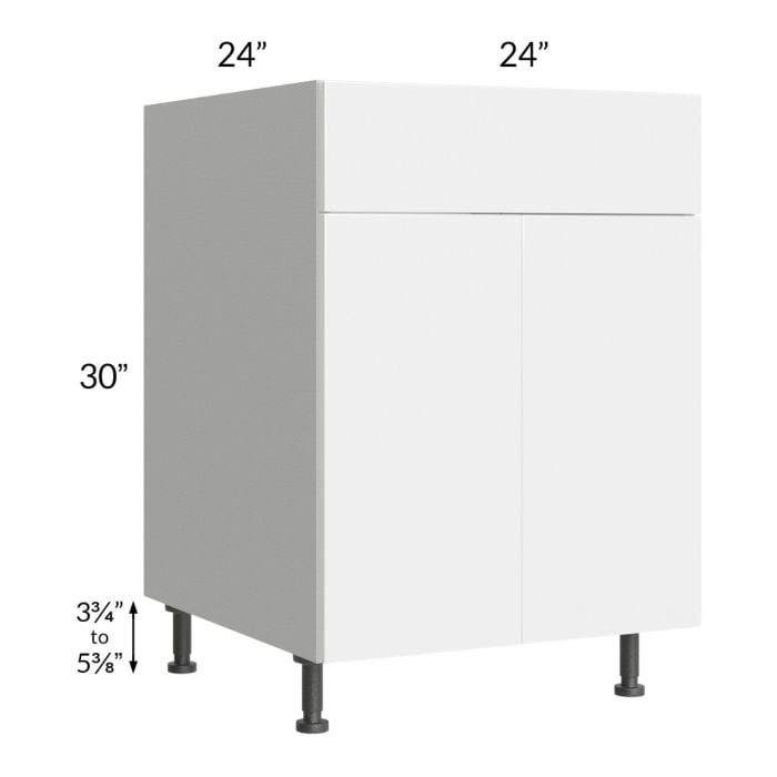 RTA Milan White Gloss 24" Sink Base Cabinet with 2 Finished Sides