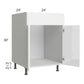 RTA Milan White Gloss 24" Sink Base Cabinet with 2 Finished Sides and Sink Tilt-Out