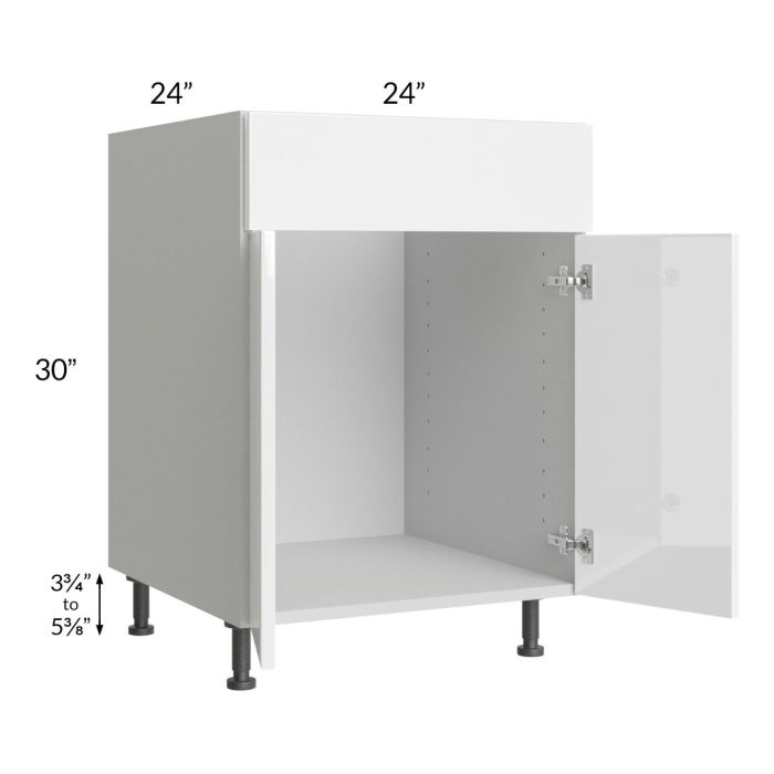 RTA Milan White Gloss 24" Sink Base Cabinet