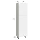 RTA Milan White Gloss 24" x 13" x 84" Pantry Cabinet (2 doors, 13" depth) with 1 Finished Side
