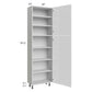 RTA Milan White Gloss 24" x 13" x 84" Pantry Cabinet (2 doors, 13" depth) with 2 Finished Sides