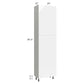 RTA Milan White Gloss 24" x 13" x 90" Pantry Cabinet (2 doors, 13" depth) with 1 Finished Side