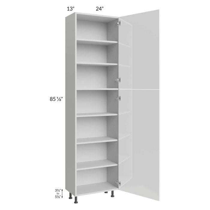 RTA Milan White Gloss 24" x 13" x 90" Pantry Cabinet (2 doors, 13" depth)