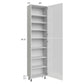 RTA Milan White Gloss 24" x 13" x 96" Pantry Cabinet (2 doors, 13" depth) with 1 Finished Side