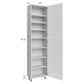 RTA Milan White Gloss 24" x 13" x 96" Pantry Cabinet (2 doors, 13" depth)