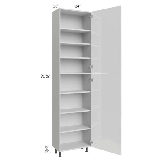 RTA Milan White Gloss 24" x 13" x 96" Pantry Cabinet (2 doors, 13" depth)