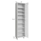 RTA Milan White Gloss 24" x 13" x 96" Pantry Cabinet (4 doors, 13" depth) with 1 Finished Side