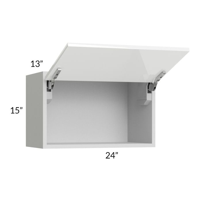 RTA Milan White Gloss 24" x 15" Lift-Up Door Wall Cabinet
