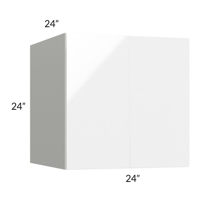 RTA Milan White Gloss 24" x 24" x 24" Wall Cabinet with 2 Finished Sides
