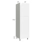 RTA Milan White Gloss 24" x 24" x 84" Pantry Cabinet (2 doors, 24" depth) with 2 Finished Sides