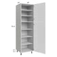 RTA Milan White Gloss 24" x 24" x 84" Pantry Cabinet (2 doors, 24" depth) with 2 Finished Sides