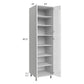 RTA Milan White Gloss 24" x 24" x 84" Pantry Cabinet (4 doors, 24" depth) with 2 Finished Sides
