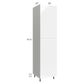 RTA Milan White Gloss 24" x 24" x 96" Pantry Cabinet (2 doors, 24" depth) with 1 Finished Side and 3 Roll Out Trays