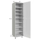 RTA Milan White Gloss 24" x 24" x 96" Pantry Cabinet (2 doors, 24" depth) with 1 Finished Side and 3 Roll Out Trays