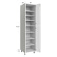 RTA Milan White Gloss 24" x 24" x 96" Pantry Cabinet (4 doors, 24" depth) with 1 Finished Side and 1 Roll Out Tray