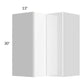 RTA Milan White Gloss 24" x 30" Square Corner Wall Cabinet-Left Hinged with 1 Finished Side