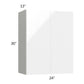 RTA Milan White Gloss 24" x 30" Wall Cabinet with 1 Finished Side