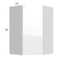 RTA Milan White Gloss 24" x 36" Diagonal Corner Wall Cabinet-Left Hinged