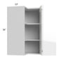 RTA Milan White Gloss 24" x 36" Square Corner Wall Cabinet-Left Hinged with 1 Finished Side