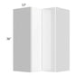 RTA Milan White Gloss 24" x 36" Square Corner Wall Cabinet-Right Hinged