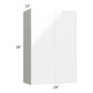 RTA Milan White Gloss 24" x 36" Wall Cabinet with 1 Finished Side