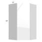 RTA Milan White Gloss 24" x 42" Diagonal Corner Wall Cabinet-Left Hinged