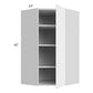RTA Milan White Gloss 24" x 42" Diagonal Corner Wall Cabinet-Left Hinged with 2 Finished Sides