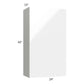 RTA Milan White Gloss 24" x 42" Wall Cabinet (1 door)-Right Hinged with 1 Finished Side