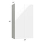 RTA Milan White Gloss 24" x 42" Wall Cabinet with 1 Finished Side